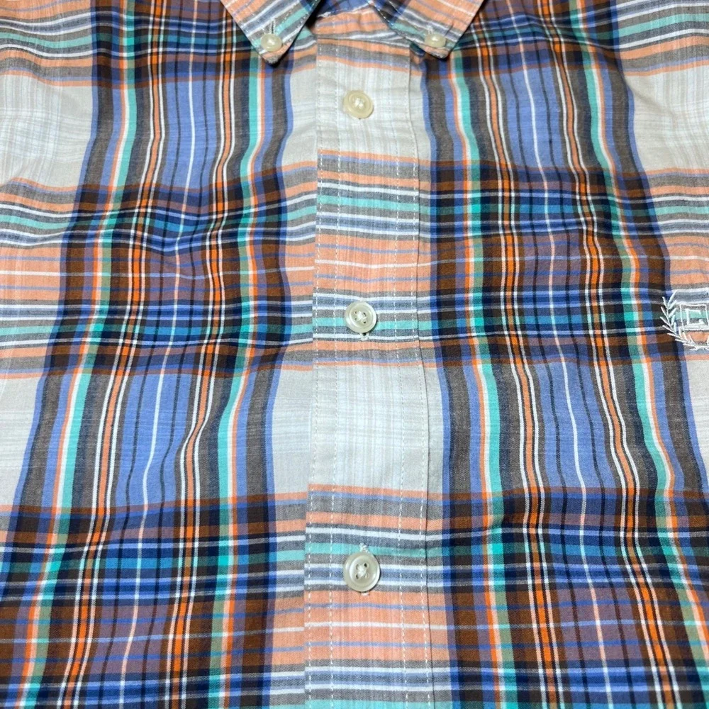 Chaps Mens Size Medum Custom Fit Shirt Plaid Long Sleeve Business Casual Preppy